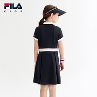 FILA 斐乐 KIDS斐乐童装女大童连衣裙2023夏季新款儿童休闲运动网球裙