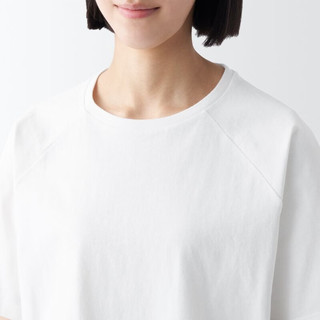 無印良品 MUJI（無印良品 ）女式 粗棉线 天竺编织 短袖家居服套装 FDB93C3S 睡衣 白色 S