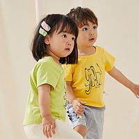 MooMoo 莫莫 美邦旗下童装小童基本款短袖图案T恤夏款小宝宝新疆棉短袖
