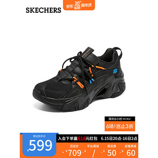 斯凯奇（Skechers）机甲鞋三代男女款经典复古时尚运动鞋896228/894223 女款-全黑色/BBK 45.5