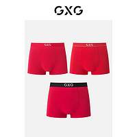 GXG男士内裤 本命年内裤男红色内裤结婚平角短裤男 红色 190/XXXL