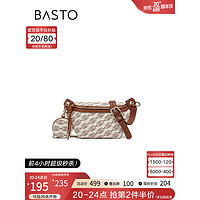 BASTO 百思图 2023秋季新款商场同款时髦老花腋下包单肩包女X3037C33 米白/棕 F