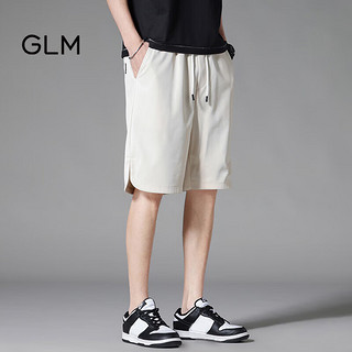 GLM森马集团品牌短裤男夏季薄款潮流百搭运动跑步五分裤 米白色 3XL