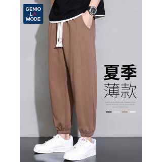GENIOLAMODE森马集团休闲裤男夏季薄款宽松运动休闲系带束脚韩版长裤潮男