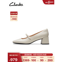 Clarks 其乐 妮嗒系列女鞋2023早春学院方根玛丽珍单鞋高跟鞋女