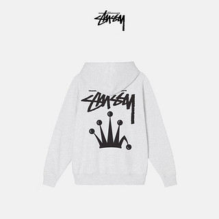 STUSSY 潮牌皇冠后幅印花连帽卫衣 男女同款春款 GY2花灰色 M