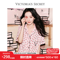 VICTORIA'S SECRET 杨幂同款 天丝绵柔印花衬衫式短袖长裤睡衣套装女士可外穿春夏款