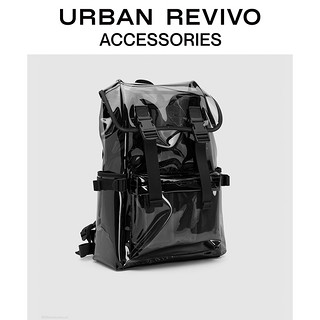 URBAN REVIVO2023夏季新款男潮酷透明大容量双肩包背包UAMB32079