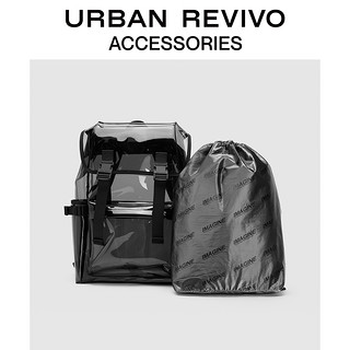 URBAN REVIVO2023夏季新款男潮酷透明大容量双肩包背包UAMB32079