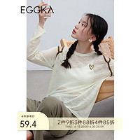 EGGKA 露肩针织衫女薄款夏季2023年新款设计感小众长袖上衣 黄色 均码