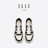 ELLE黑白熊猫鞋2023年新款单鞋女鞋子板鞋女款夏季透气运动小白鞋