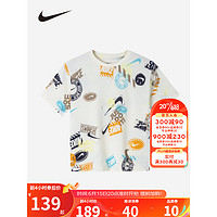 NIKE 耐克小童装男女童DRI-FIT速干短袖T恤2023夏季新款儿童运动上衣 牛奶白 110/56(5)