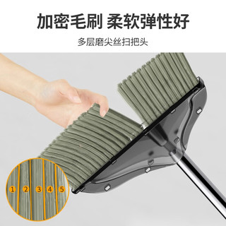优勤（YOUQIN）扫把簸箕套装家用透明2023新款组合塑料笤帚扫帚垃圾铲捎不粘头发 格调灰2件套