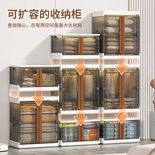 HAIXIN免安装收纳柜家用卧室简易衣服衣柜出租房用塑料折叠组装柜子 置物柜*1
