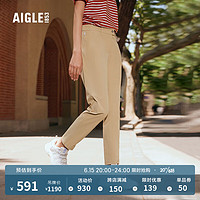 AIGLE艾高夏季TONI S23女士DFT速干吸湿排汗户外休闲纯色长裤裤装 卡其色 AY201 36(160/70A)