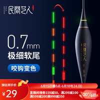 民间艺人夜光漂重力感应咬钩变色超亮电子漂高灵敏浮漂高灵敏鱼漂夜钓漂 hk-10漂长40.8吃铅~1.9克 变色款