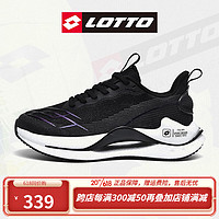 乐途（LOTTO）跑鞋男女同款网面透气2023新款爆米花弹力耐磨轻盈跑步运动鞋 黑色 35