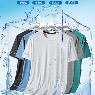 赛琪（SAIQI）短袖t恤男士夏季冰丝速干衣情侣运动 湖蓝 XL