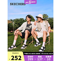 SKECHERS 斯凯奇 运动户外沙滩凉鞋237396 灰褐色/黑色/TPBK 39.5