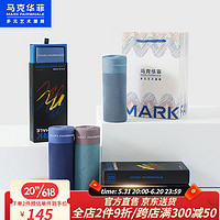 马克华菲（MARK FAIRWHALE）3条装男士内裤透气抑菌四角短内裤男自然腰无痕平角裤 宝蓝+银灰色+灰绿 L(170/95)