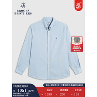 布克兄弟（BrooksBrothers）男23夏新扣结领牛津纺免烫长袖休闲衬衫 4003-蓝色条纹 S