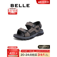 BeLLE 百丽 户外休闲鞋男2023夏新商场同款魔术贴运动沙滩凉鞋8BD01BL3 灰色 42