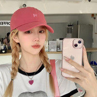 乐卡利 棒球帽女 梅子色lit棒球帽 韩版百搭显脸小简约刺绣休闲鸭舌帽女 梅子色lit棒球帽