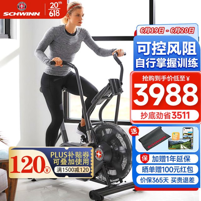Schwinn 十字星(SCHWINN)健身车家用风阻动感单车健身器材AD6i