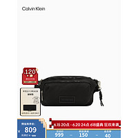 Calvin Klein Jeans23新款男士经典简约贴片可调节插扣斜挎胸包腰包HH3774 001-太空黑 OS