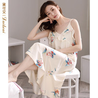 吊带睡裙女夏季莫代尔睡衣裙无袖2023年新款带胸垫夏款大码家居服