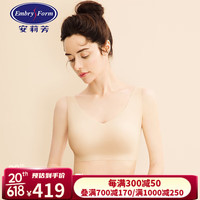 安莉芳薄款无痕运动背心围文胸女光面无钢圈内衣EB00091 肤色SKN M