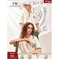 TEENIE WEENIE Men小熊男装2023夏新款轻商务撞色短袖针织POLO衫 白色 175/L