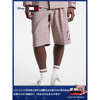 TOMMY HILFIGER23新款男装格纹抽绳宽松西装短裤31605 红色格子0KP 52