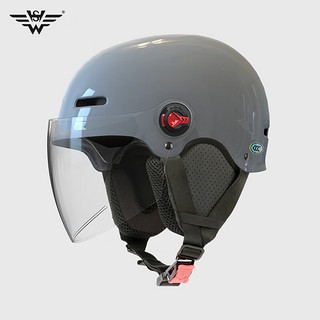 HWS 电动车3c认证头盔 透明长镜片+耳罩