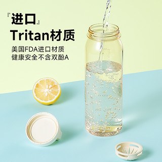 富光水杯夏季男女运动杯tritan塑料便携大容量简约耐摔带刻度杯子