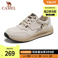 CAMEL 骆驼 男鞋2023年夏季新款英伦工装鞋男低帮真皮舒适软底运动休闲鞋