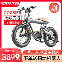 FTN 新款低座T20s锂电池助力电动自行车复古山地车摩托车电单车