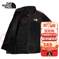 北面(The North Face)软壳抓绒衣男2022秋冬新款户外运动抓绒外套舒适防风保暖加厚内胆 JK3/黑色 XL