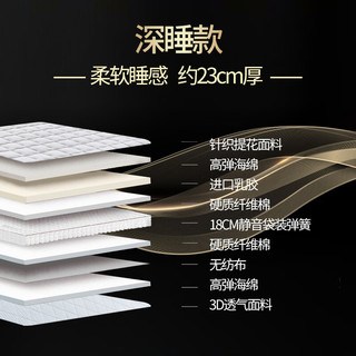  Mian/眠度 静音 弹簧床垫+乳胶+椰棕  【深睡】海绵+乳胶+弹簧 23cm 20-25cm（含） 软硬适中