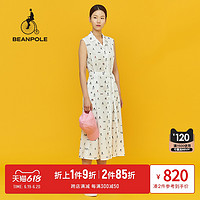 BEANPOLE 滨波 夏季新品女士无袖棉质印花连衣裙长款夏法式气质