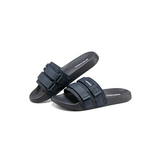 斯凯奇（Skechers）新款男鞋纯色简约时尚一字拖8790164 海军蓝色/NVY 39.5