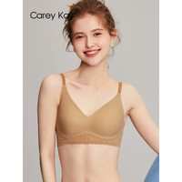Carey Kay品牌内衣女性感蕾丝无痕无钢圈文胸小胸聚拢上托背心式少女胸罩 奶咖色 75=34(AB通杯)
