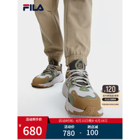 FILA 斐乐 男鞋复古运动鞋2023年夏跑步鞋厚底透气网面鞋休闲老爹鞋男 雨雾灰/烟灰-NQ 42.5