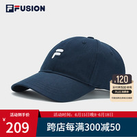 FILAFUSION斐乐棒球帽中性2023时尚休闲遮阳帽鸭舌帽 深海蓝-NV XS