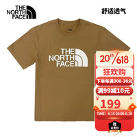 The North Facet恤短袖男装2023春夏新款户外运动上衣吸湿排汗舒适透气半袖 173/棕色 XL/180
