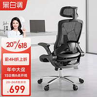 黑白调(Hbada)电脑椅人体工学椅子靠背办公椅舒适久坐老板椅HDNY167 167高配版