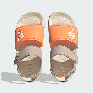 阿迪达斯（adidas）儿童凉鞋夏季男女大小童沙滩鞋 H06446灰橙 3/35码/215mm