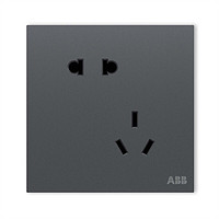ABB 盈致系列 灰色 错位斜五孔插座 十只装