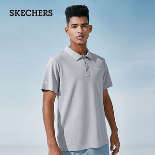 SKECHERS斯凯奇速干2023年新款男子速干polo领短袖衫上衣运动凉感 雨淞色/002A 180/96A/XL