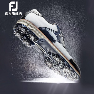 Footjoy高尔夫球鞋FJ新款Premiere Series系列经典时尚稳定golf有钉球鞋 白/海军蓝54323 9.5=45码